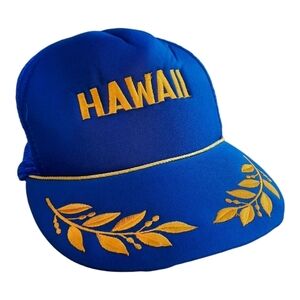 Vintage Hawaiian Headwear Hawaii blue wings embroidered snapback trucker hat